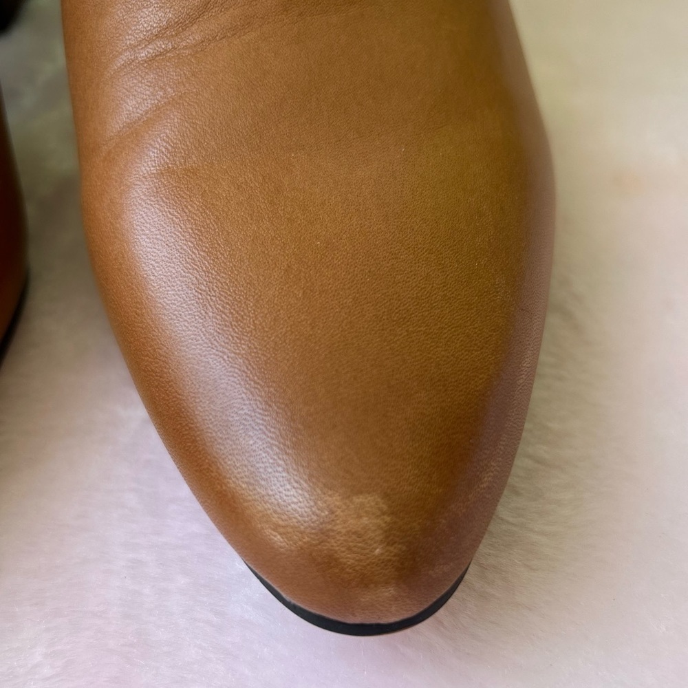 J. Crew Chelsea Brown Size 8 Boots Leather High-Shaft Stacked Heel Boots - Picture 6 of 11